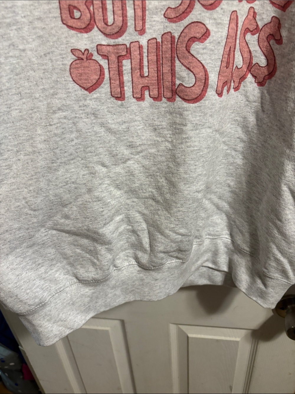 Port and Company Light Gray Crewneck with Pink Graphic - Picture 4 of 7